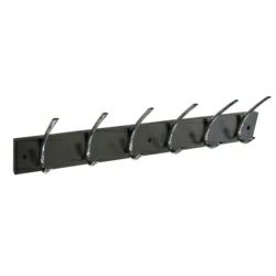 S6170 Black Hat & Coat Board 6 Chrome Plated Hooks