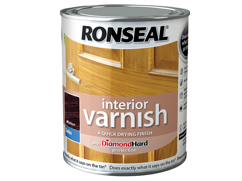 RON Interior Varnish Quick Dry Satin Walnut 750ml