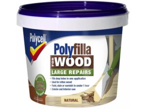 POLYCELL Polyfilla For Wood Large Repairs 375gm Natural Tub