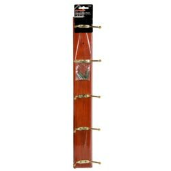 SupaHome Hat and Coat Rack with 5 Hooks Mahogany Finish