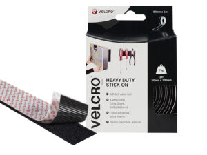 VELCRO Br Heavy Duty Stick On Tape 50mm x 1m Black