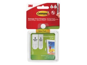 COMM 4x2 SMA & 8x2 MED PIC HANG STRIPS White 45x60cm