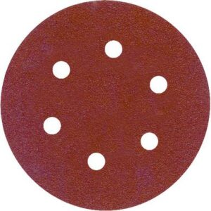 NATAB Sanding Disc 150mm Red H&L R/O 6 Hole 5Pk EX.Fine