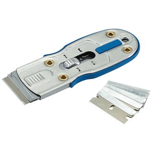 DRAPER Soft Grip Retractable Window Scraper c/w Blades
