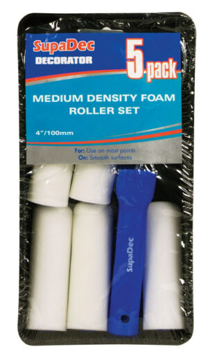 Foam Mini Roller & Tray Set 4"/100mm, 5 Pack