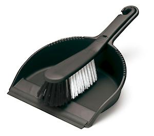 ADD Stiff Dustpan & Brush Set Black