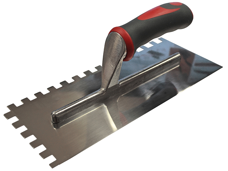 Notched Trowel Serrated 10mm Stainless Steel Soft Grip Handl
